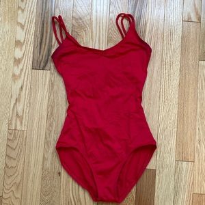 Red ballet dance leotard